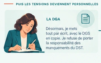 Scène 1 sur trois, tensions entre directions